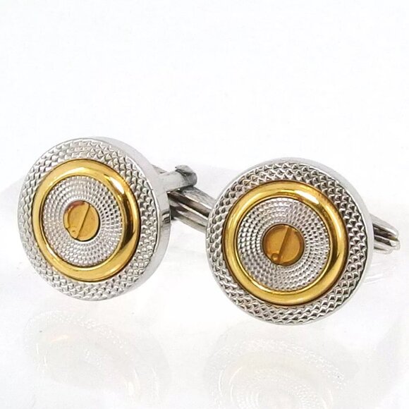 dunhill cuff d mark Silver & Gold Hardware Authentic used T17357 - Picture 1 of 9